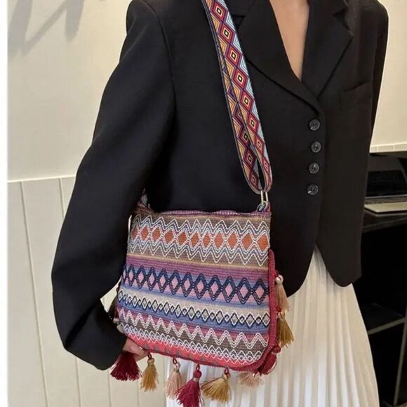 Handbags - Hippie Boho Tassel Crossbody Purse Bag